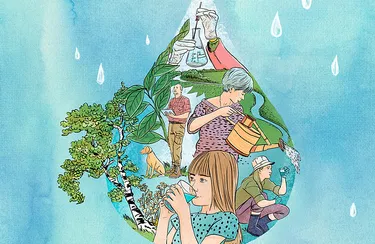 Illustration des Trinkwasserkreislaufs