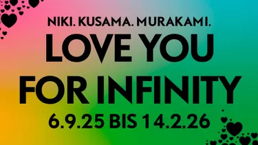 Plakatmotiv der Kunstausstellung "Love you for Infinity"