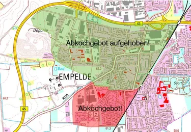 Karte Teilaufhebung Abkochgebot Empelde