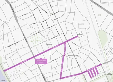Karte des Fernwärme-Ausbaugebietes Südstadt Bauabschnitt 3