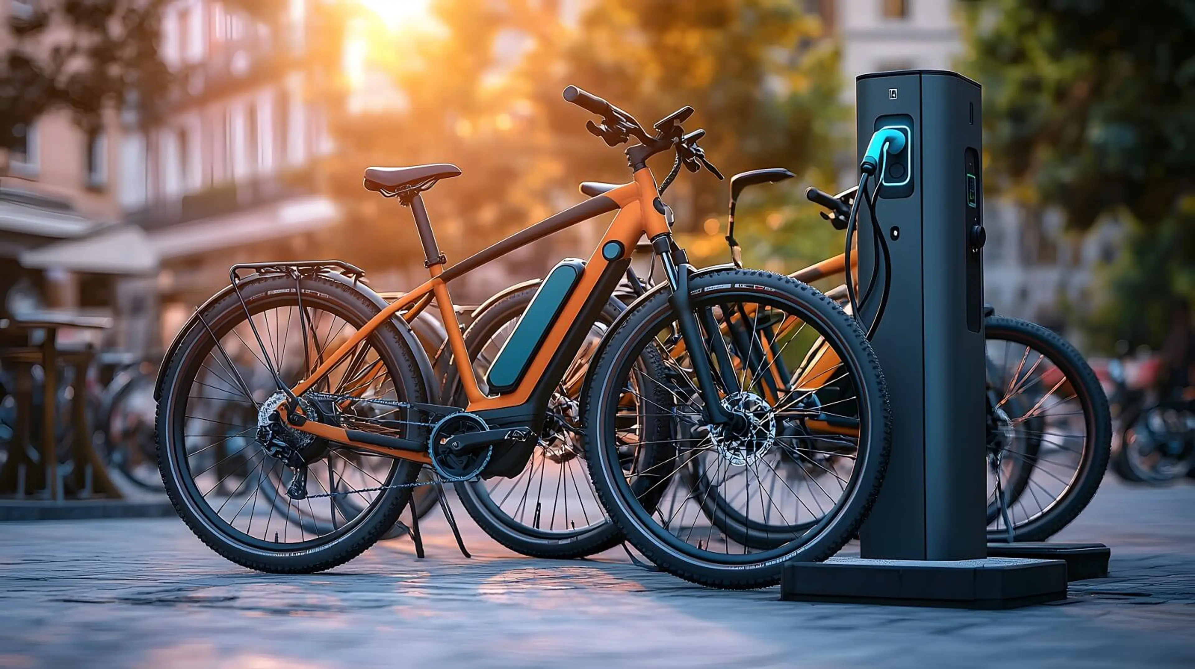 E-Bikes an einer Ladestation