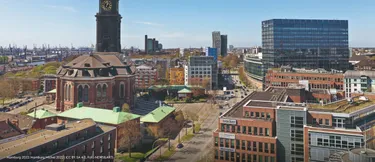 Das Bild zeigt, wie die Ludwig-Erhard-Straße in Hamburg heute aussieht.