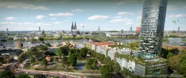 Das Bild zeigt, wie die Stadt Köln in Zukunft aussehen könnte.
