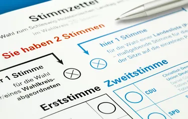 Nahaufnahme eines Stimmzettels