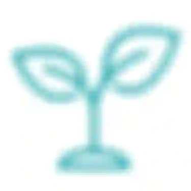 Klimafreundlich. Dieses Icon zeigt einen Zweig mit zwei Blättern daran.