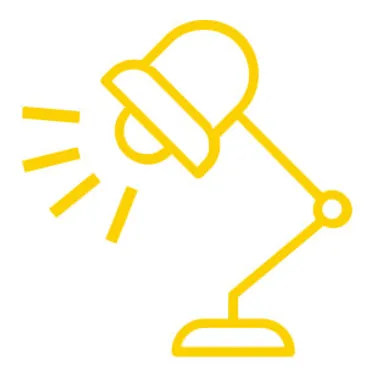 Die Illustration zeigt eine Lampe, die viel Strom verbraucht.