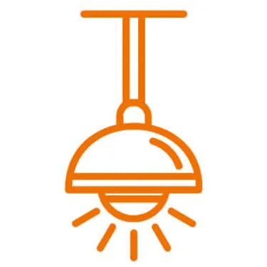 Die Illustration zeigt eine Lampe, die dauernd leuchtet.