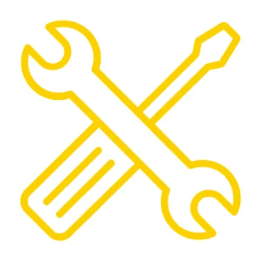 Das Bild zeigt die Illustration eines Wartungssymbols. Die Heizanlage sollte regelmäßig gewartet und gepflegt werden.