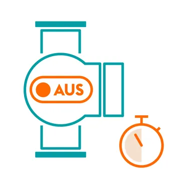 Die Grafik stellt eine abgeschaltete Umwälzpumpe dar.