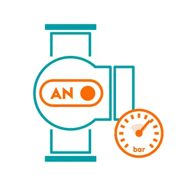 Die Grafik zeigt eine eingeschaltete Umwälzpumpe.