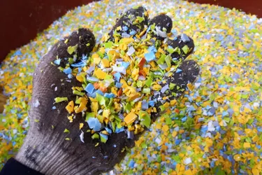 gehäckseltes Altplastik