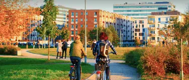 Radfahrer im Quartier