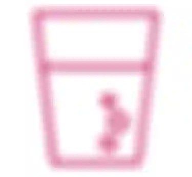 Geschmack von Wasser. Dieses Icon zeigt ein pinkes Glas, welches zur Hälfte gefüllt ist.