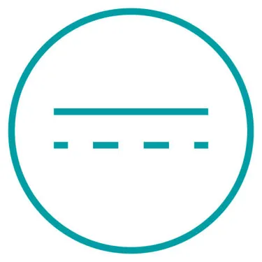 Die Grafik zeigt das Symbol für Gleichstrom.