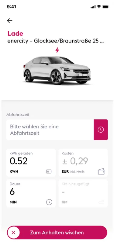 Die Grafik zeigt einen Ausschnitt aus der enercity easyGo-App.