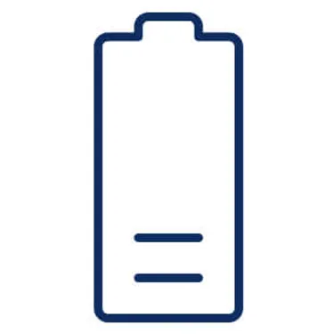 7 Mythen über E-Autos: Die Grafik zeigt eine Zeichnung eines Batteriesymbols