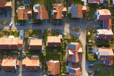 Häuserdächer von oben