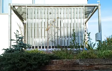 Ansicht eines Windzaunes auf einer Terrasse