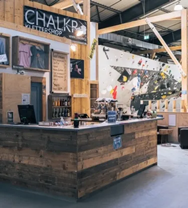 Empfangsbereich im Chalkr Klettershop