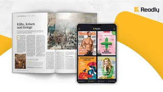 Readly Artikel in Magazinen und auf Tablet