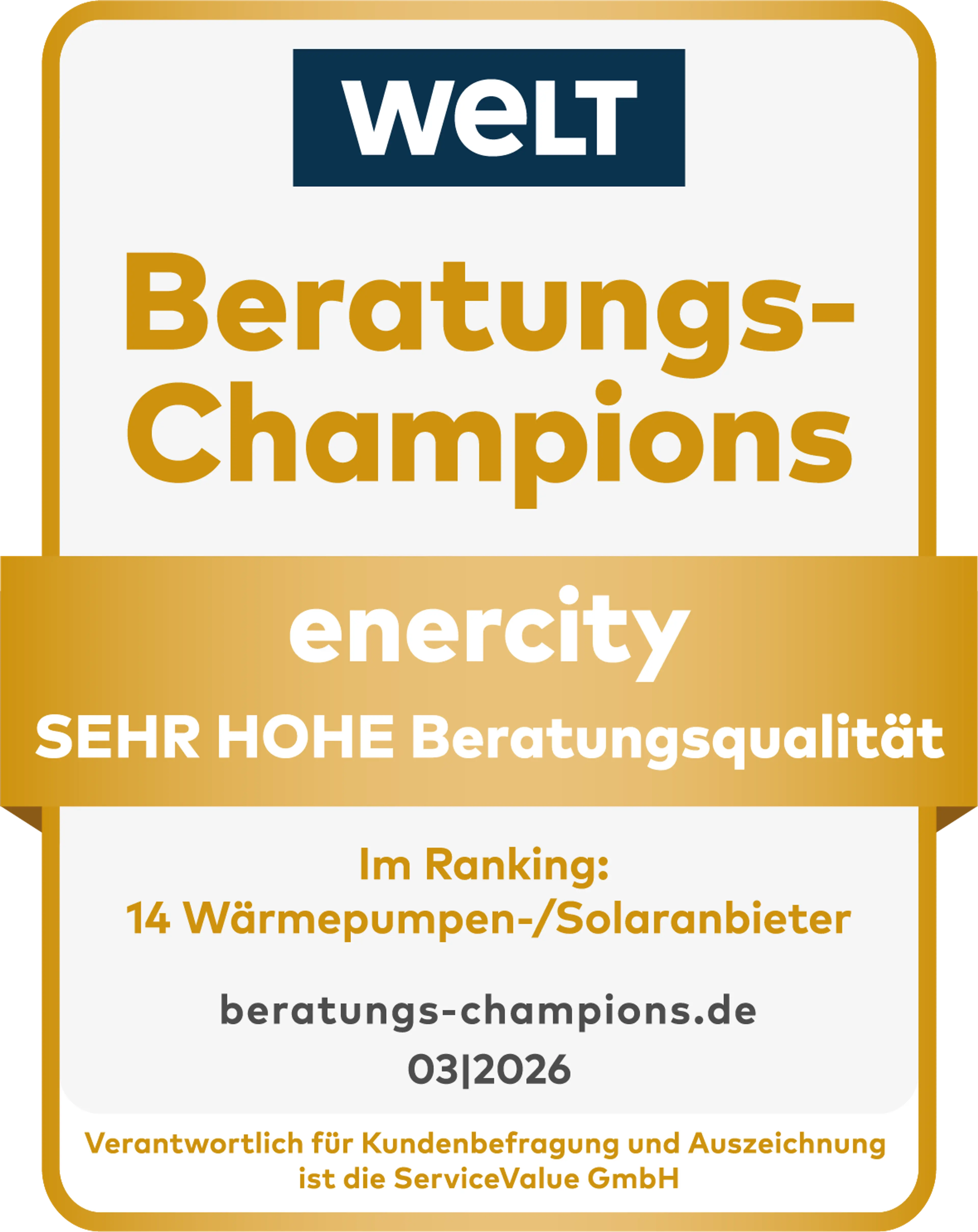 WELT Beratungs-Champions Auszeichnung