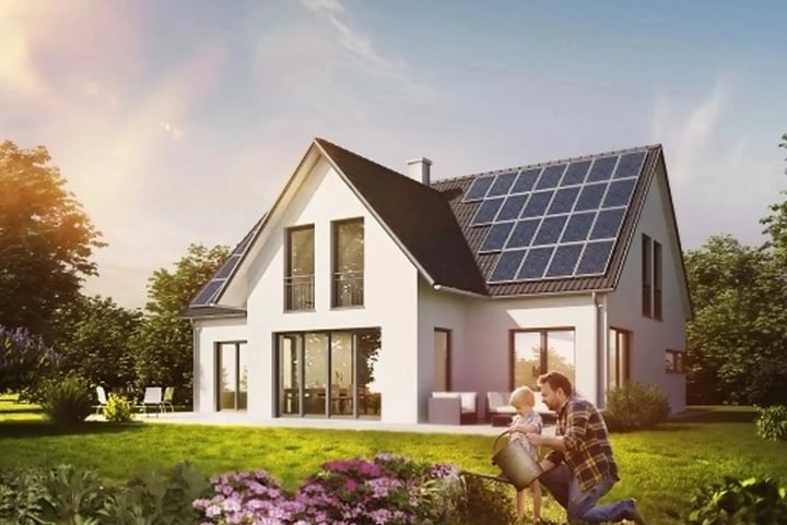 Haus mit Photovoltaikanlage