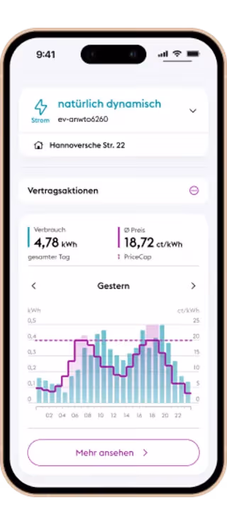 enercity App mit dynamischem Stromtarif